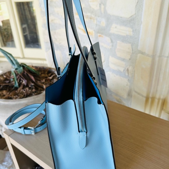 Coach Tatum large leather satchel sky blue NWT Authentic - Picture 5 of 10